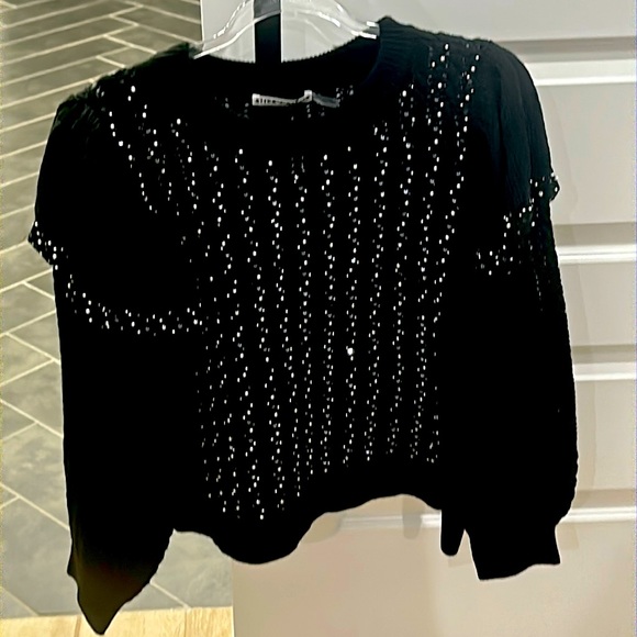 🖤ALICE +  OLIVIA NEW EMBELLISHED SWEATER SIZE L - Picture 1 of 5
